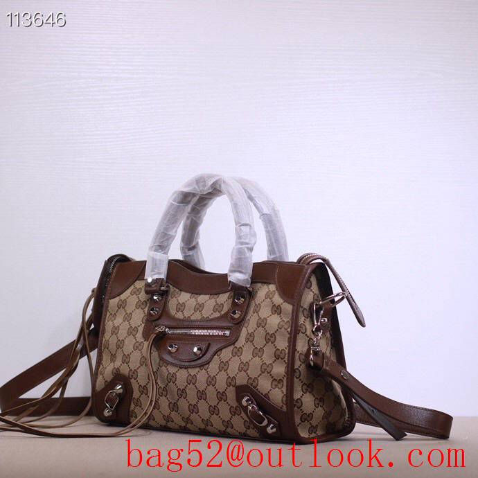 Gucci and Balenciaga Aria Medium Canvas Bag Handbag 658598