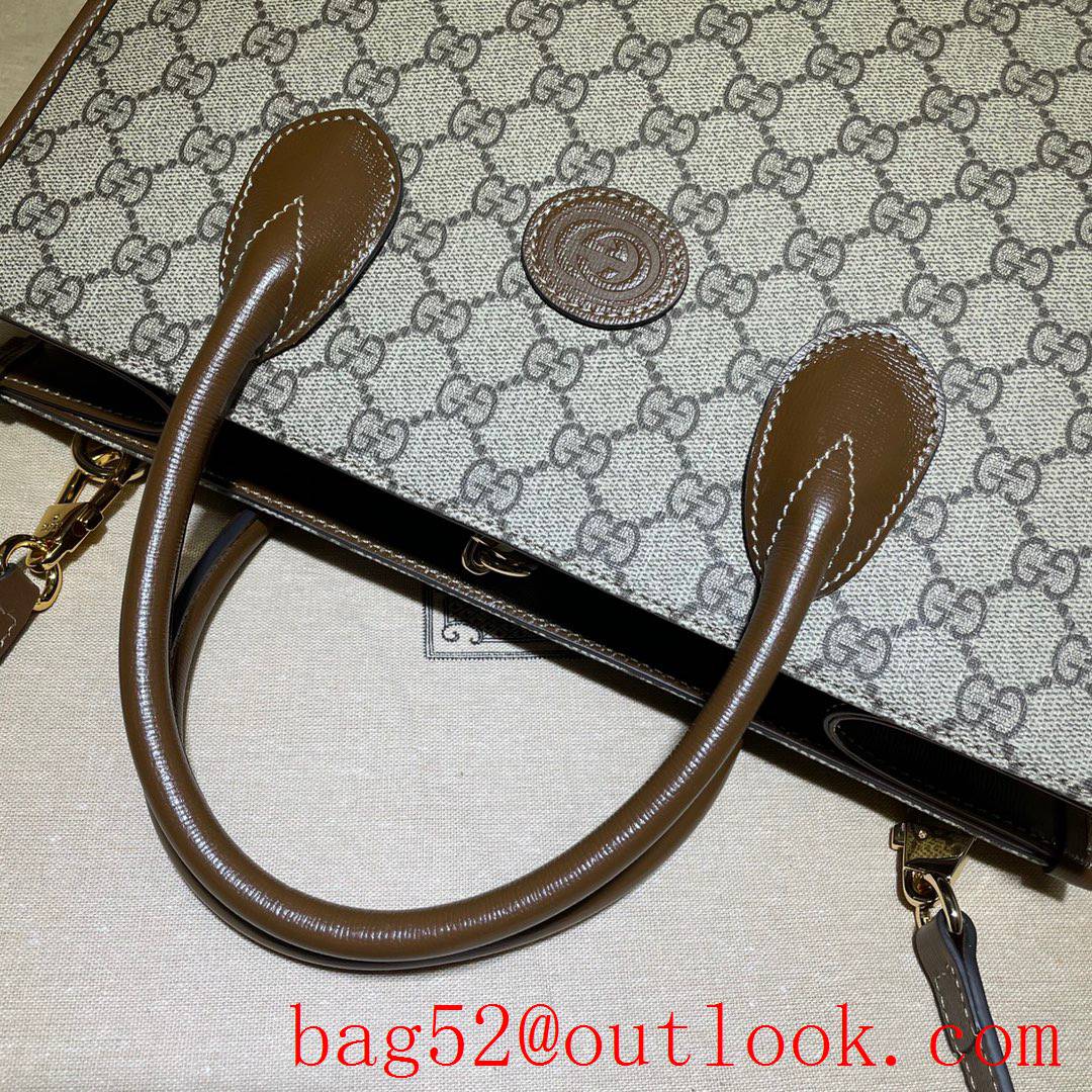 Gucci GG Small Canvas Tote Bag Handbag 659983 Brown