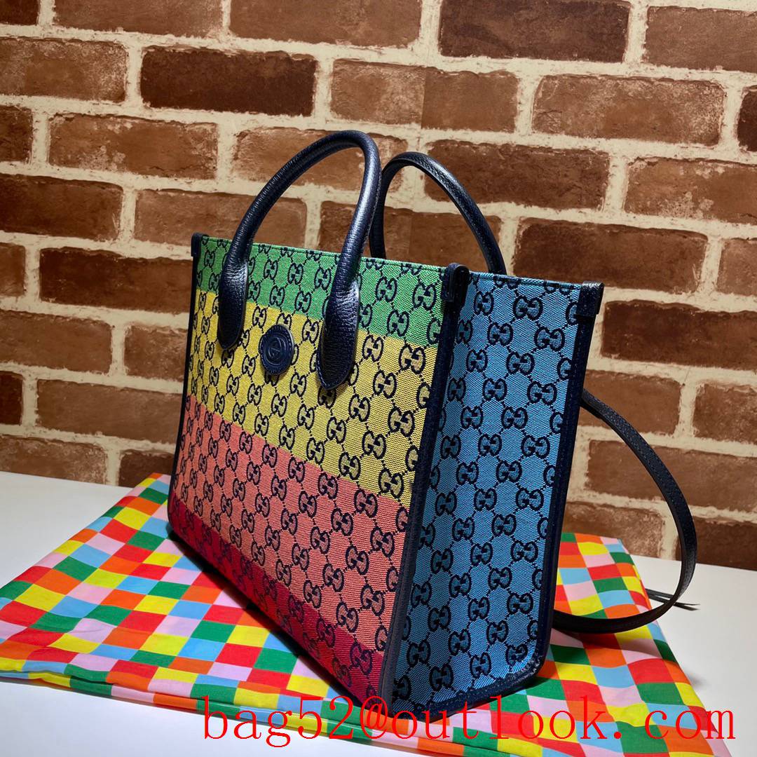 Gucci GG Small Canvas Multicolor Tote Bag Handbag 659983