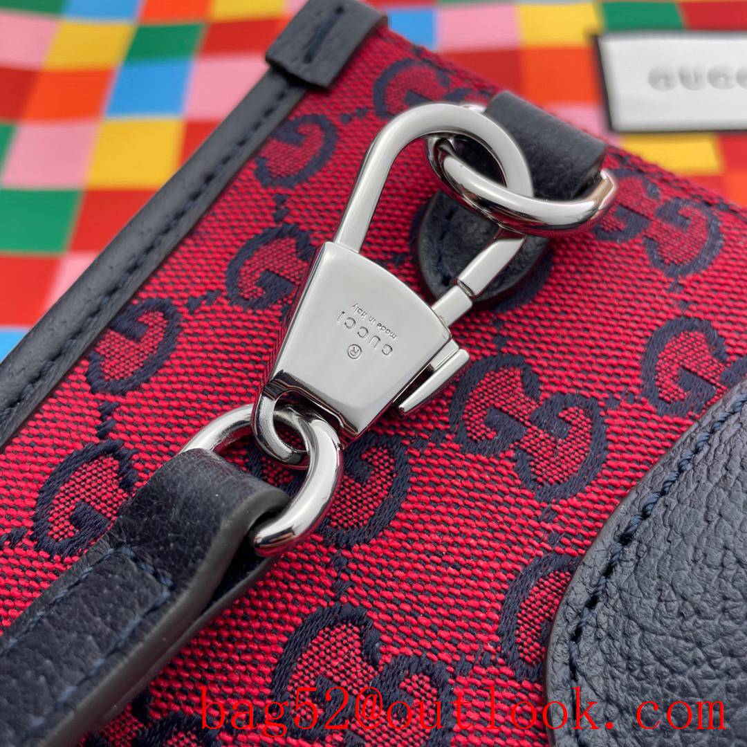 Gucci GG Small Canvas Multicolor Tote Bag Handbag 659983 Red