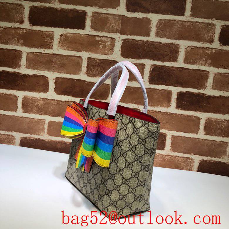 Gucci GG Children's Bowknot Canvas Mini Shopping Bag 501804 Rainbow