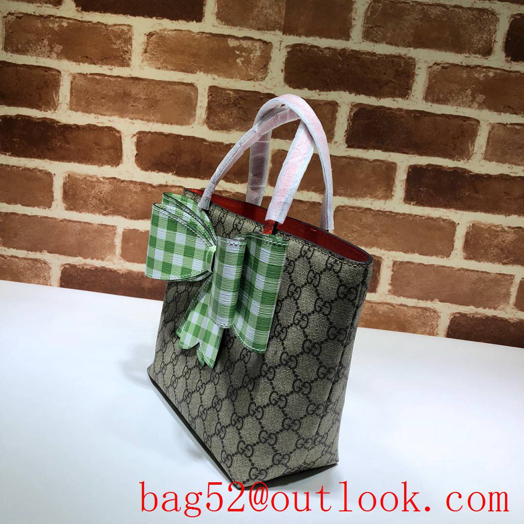 Gucci GG Children's Bowknot Canvas Mini Shopping Bag 501804 Green