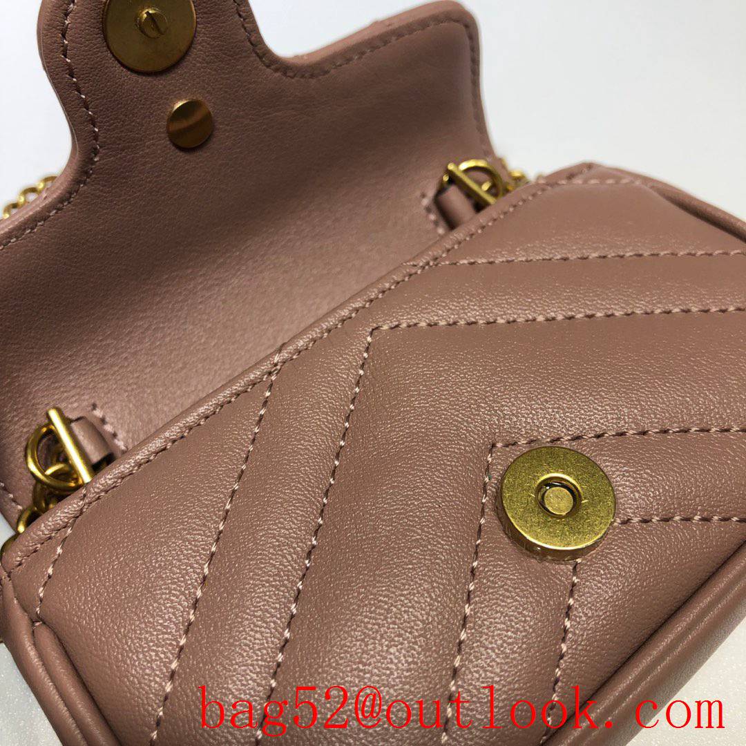 Gucci GG Marmont Super Mini Leather Shoulder Bag 575161 Nude 