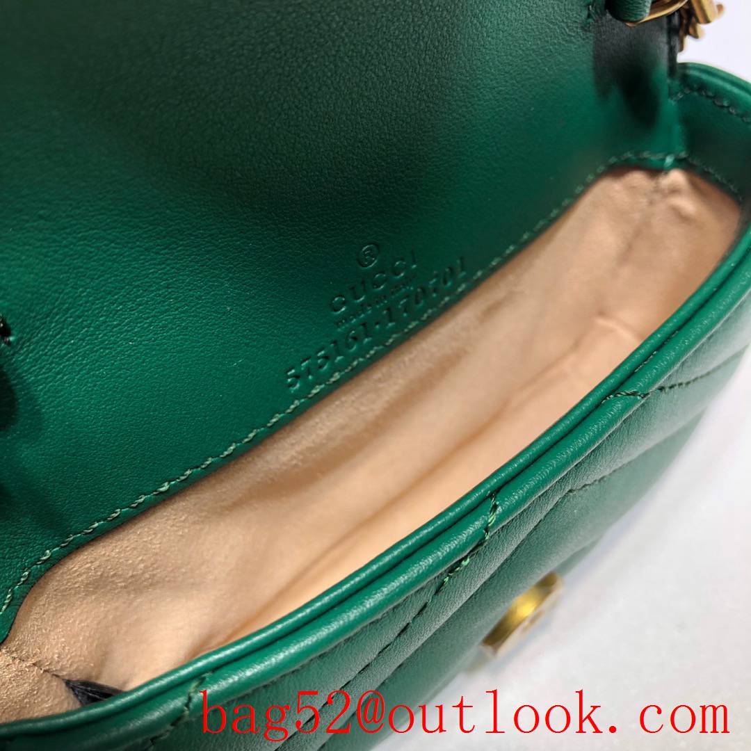 Gucci GG Marmont Super Mini Leather Shoulder Bag 575161 Green