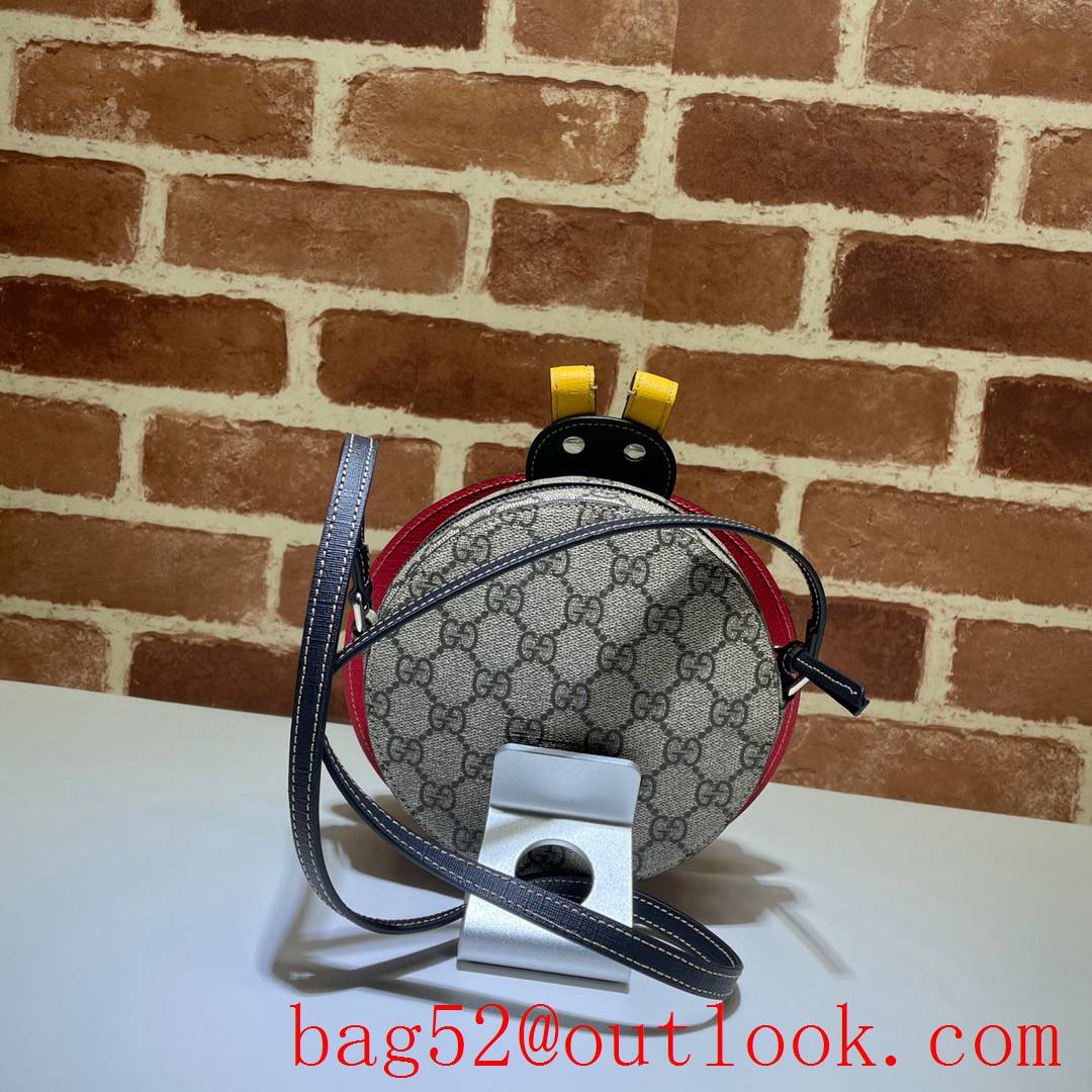 Gucci GG Children Canvas Ladybird Shoulder Bag 664080 Red