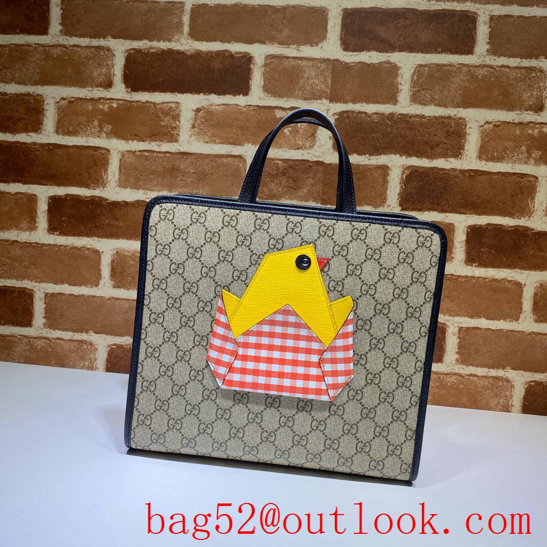 Gucci GG Children Canvas Chick Tote Shopping Bag Handbag 606192