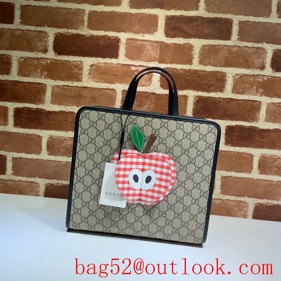 Gucci GG Children Canvas Apple Tote Shopping Bag Handbag 648797