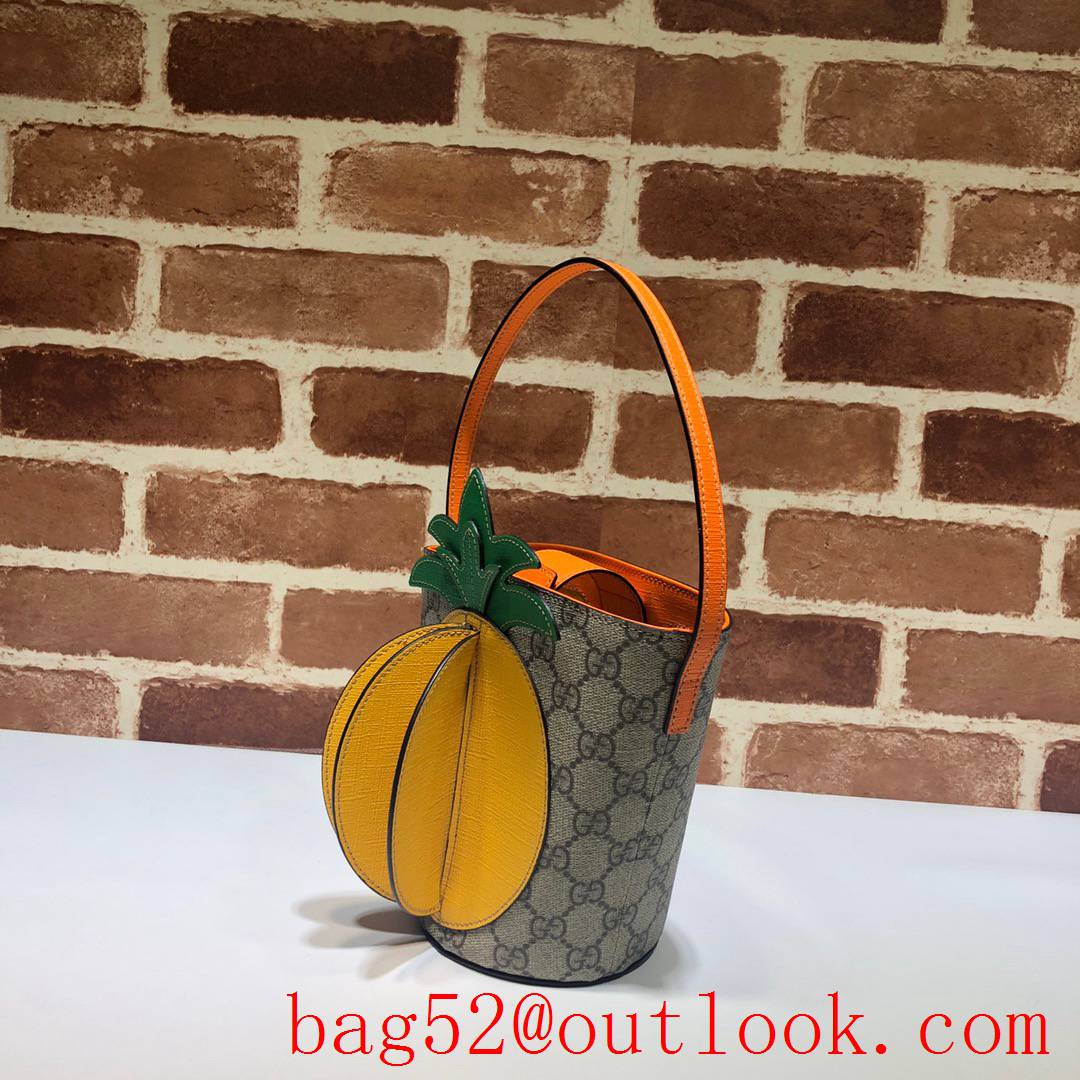 Gucci GG Children Canvas Pineapple Bucket Bag Handbag 580850