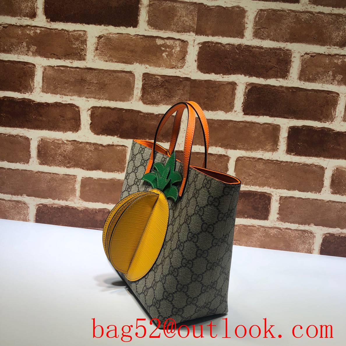 Gucci GG Children Canvas Pineapple Tote Bag Handbag 580840