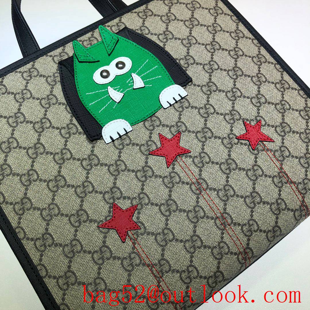 Gucci GG Children Canvas Cat Tote Shopping Bag Handbag 645290