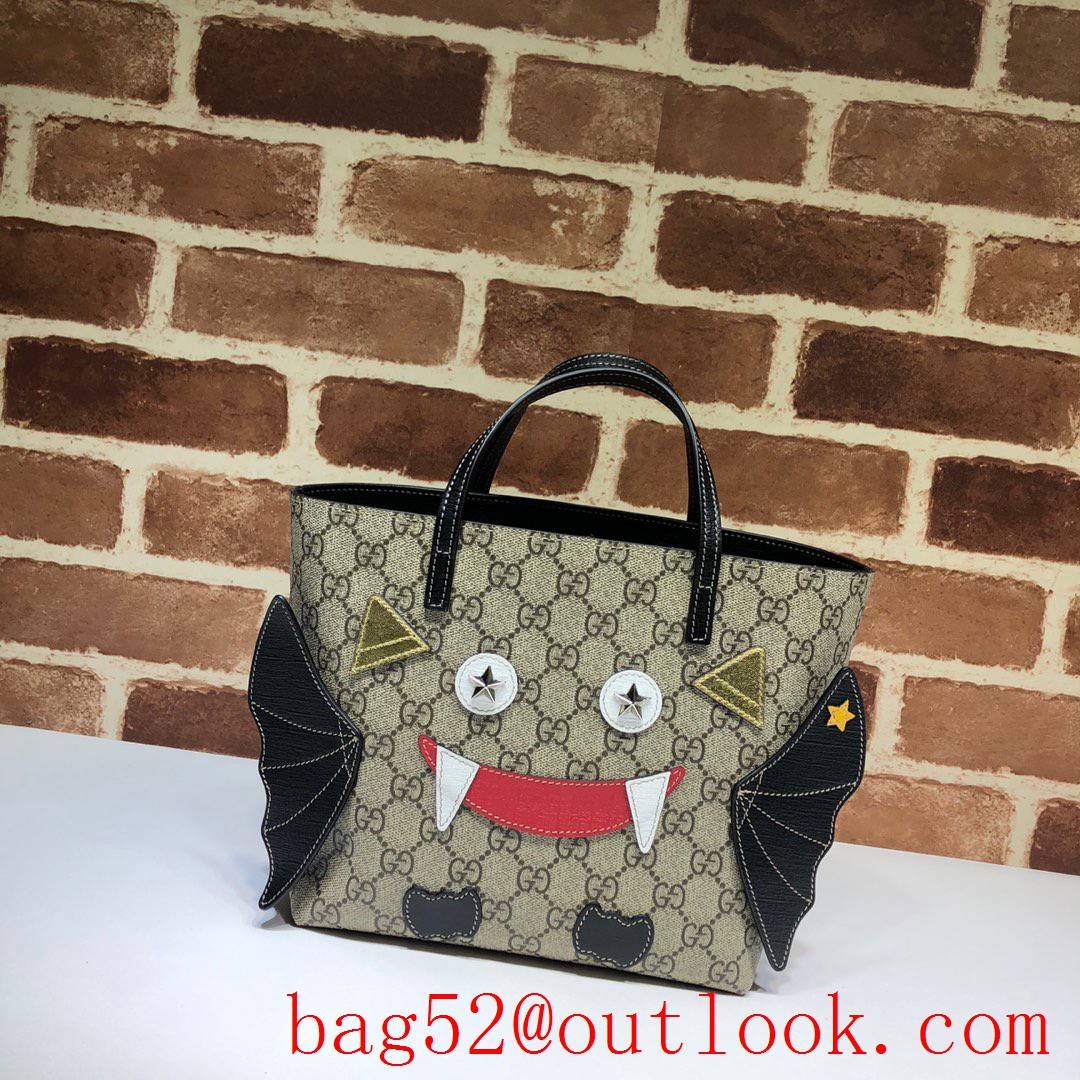 Gucci GG Children Canvas Bat Tote Shopping Bag Handbag 525522