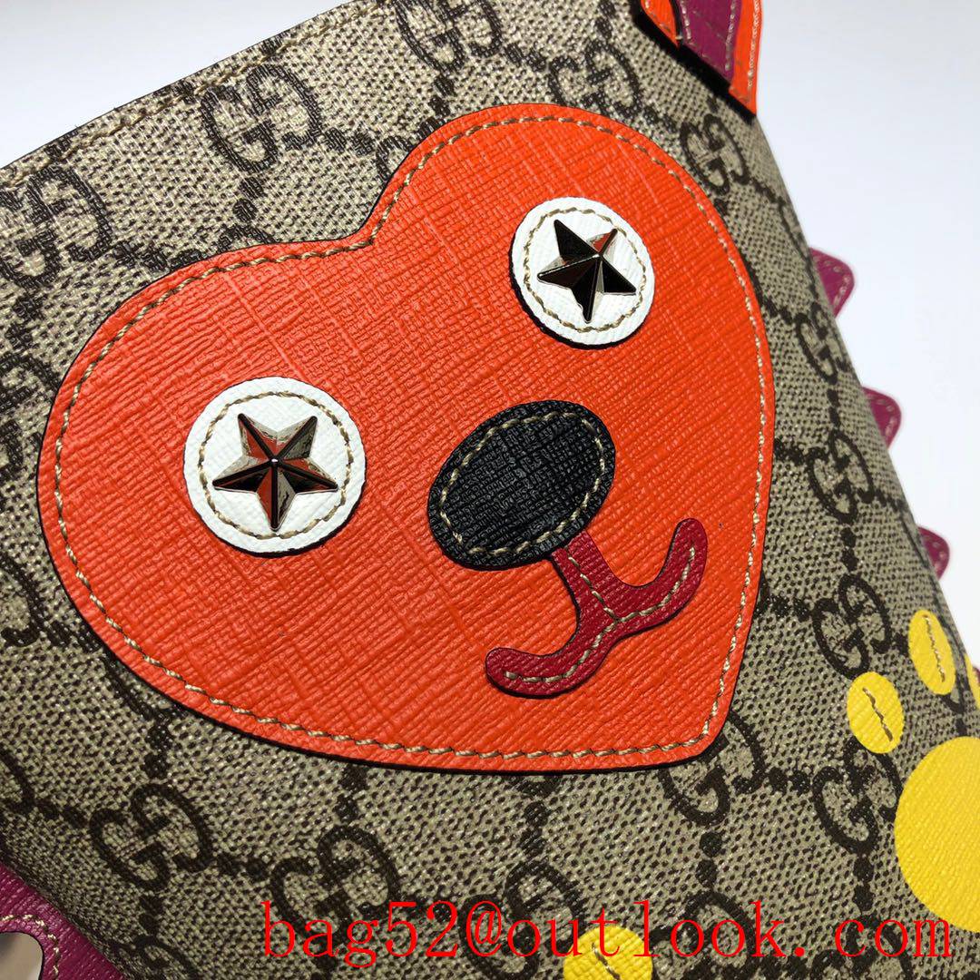 Gucci GG Children Canvas Bear Bucket Bag Handbag 580421