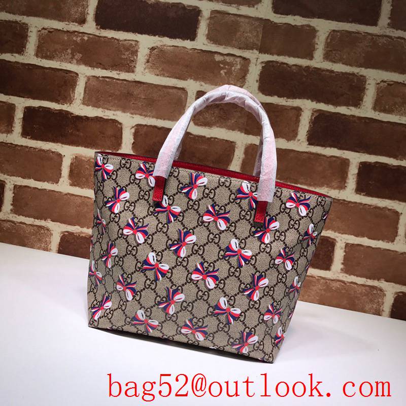 Gucci Children GG Mini Tote Shopping Bag Handbag with Bowknots 410812
