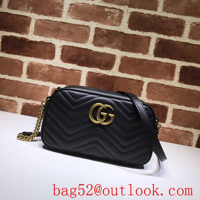 Gucci GG Marmont Small Quilted Leather Shoulder Bag 447632 Black