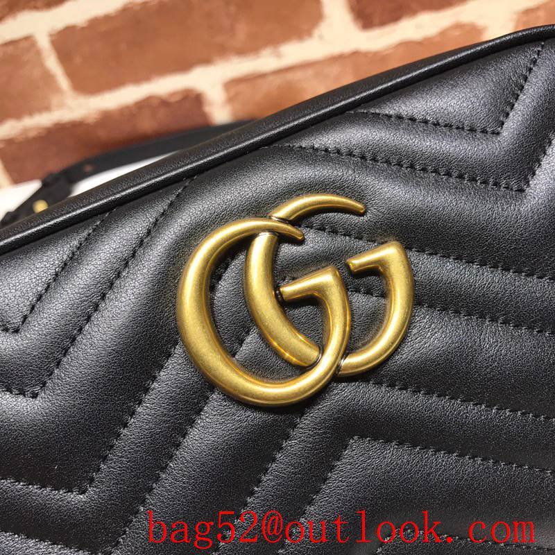 Gucci GG Marmont Small Quilted Leather Shoulder Bag 447632 Black