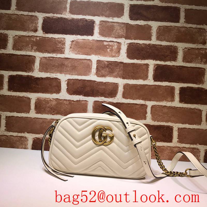 Gucci GG Marmont Small Quilted Leather Shoulder Bag 447632 Cream