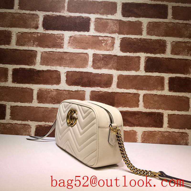 Gucci GG Marmont Small Quilted Leather Shoulder Bag 447632 Cream