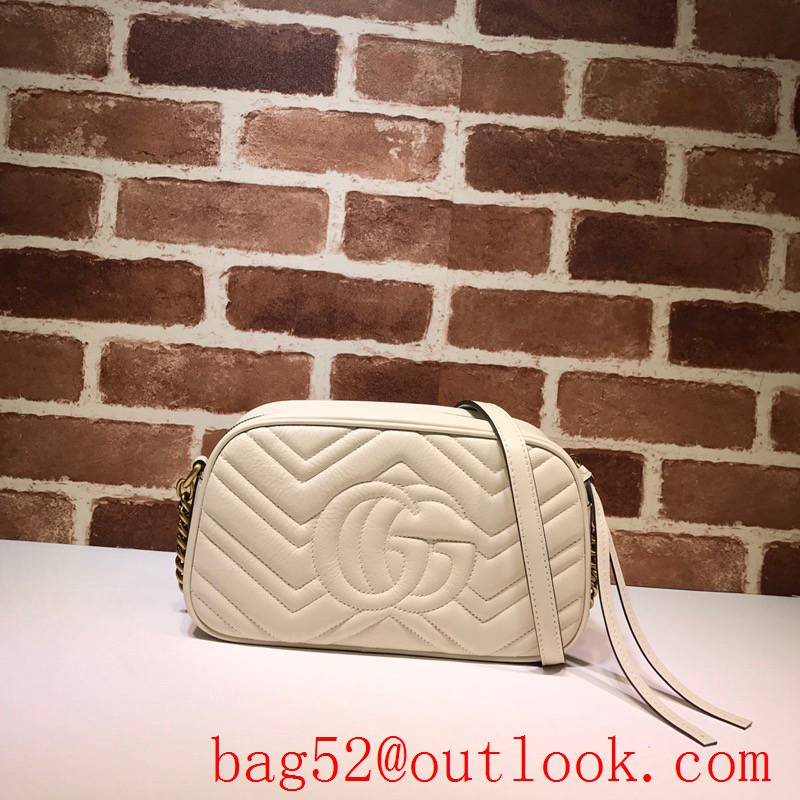 Gucci GG Marmont Small Quilted Leather Shoulder Bag 447632 Cream