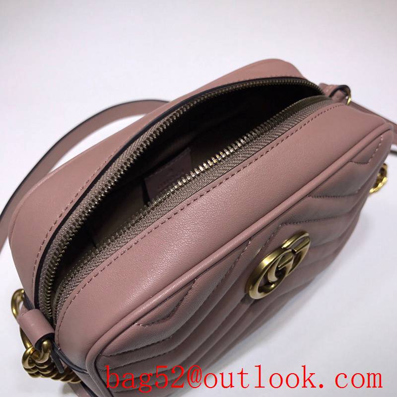 Gucci GG Marmont Mini Quilted Leather Camera Bag 448065 Pink