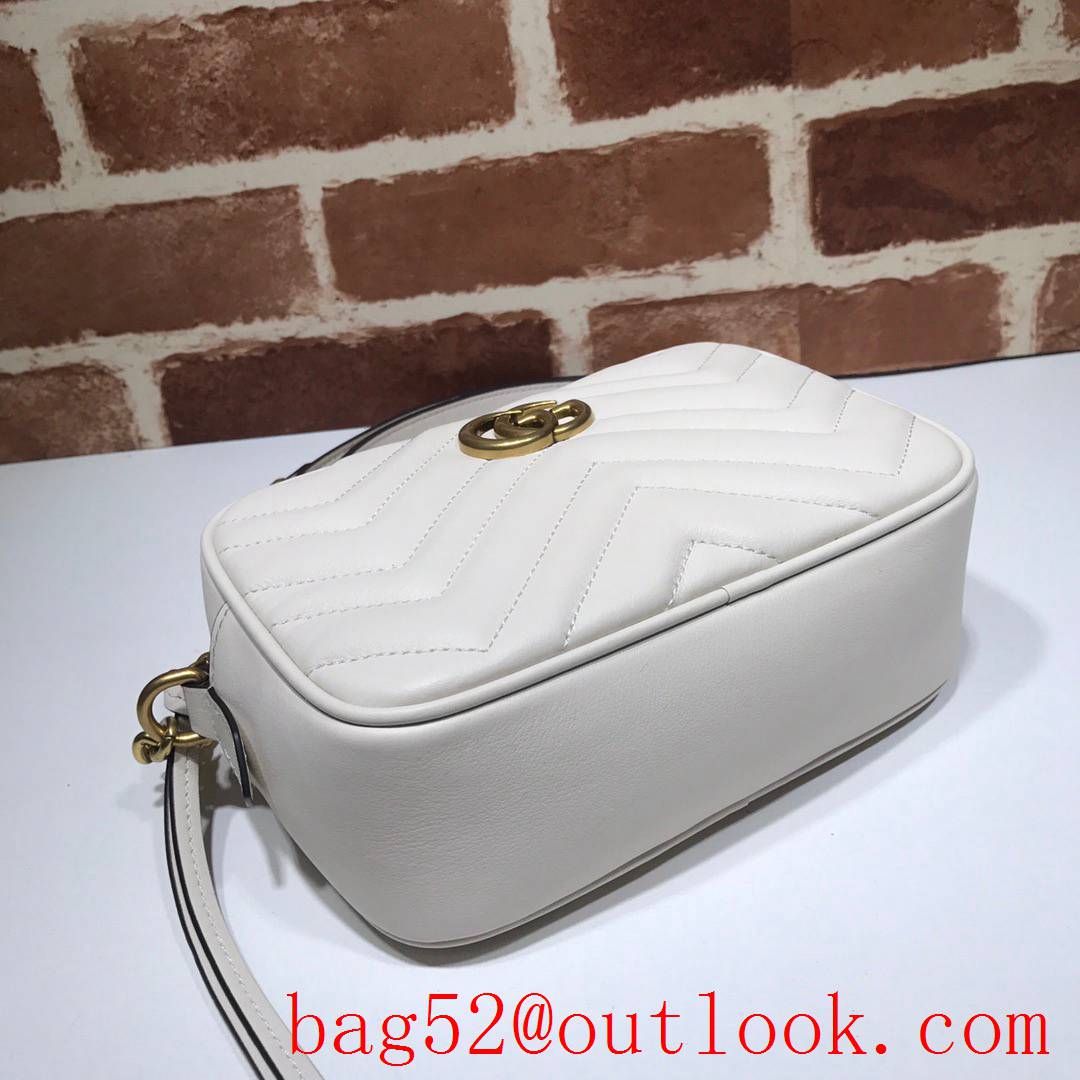 Gucci GG Marmont Mini Quilted Leather Camera Bag 448065 Cream