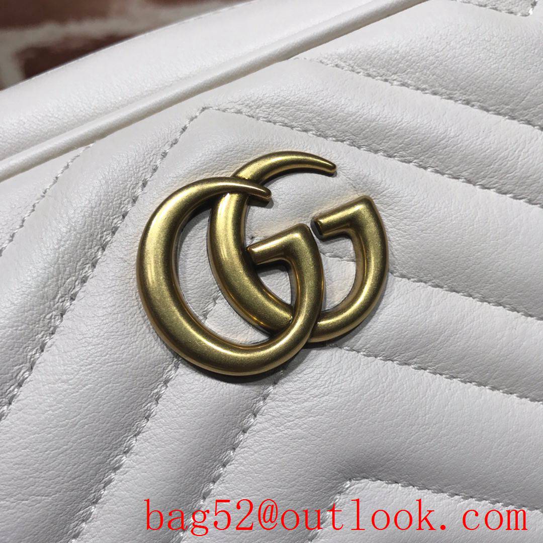 Gucci GG Marmont Mini Quilted Leather Camera Bag 448065 Cream