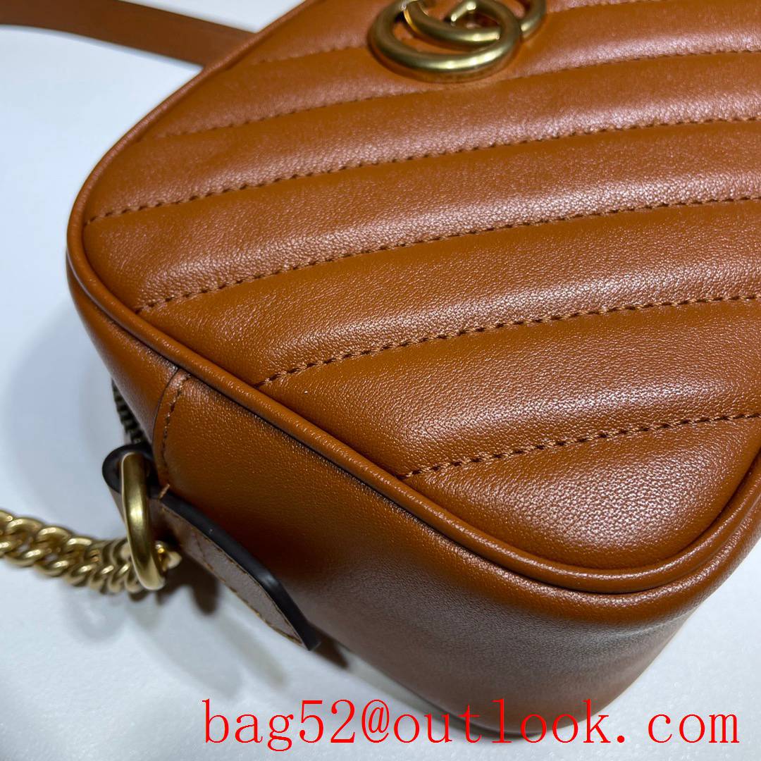 Gucci GG Marmont Mini Quilted Leather Camera Bag 448065 Brown