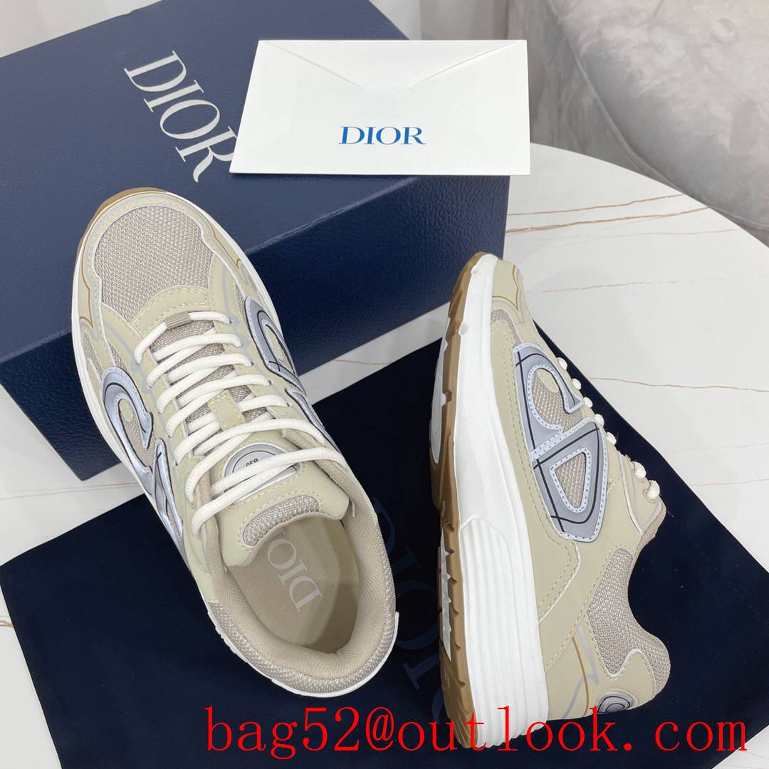 Dior B30 cream mesh and technical fabric sneaker shoes