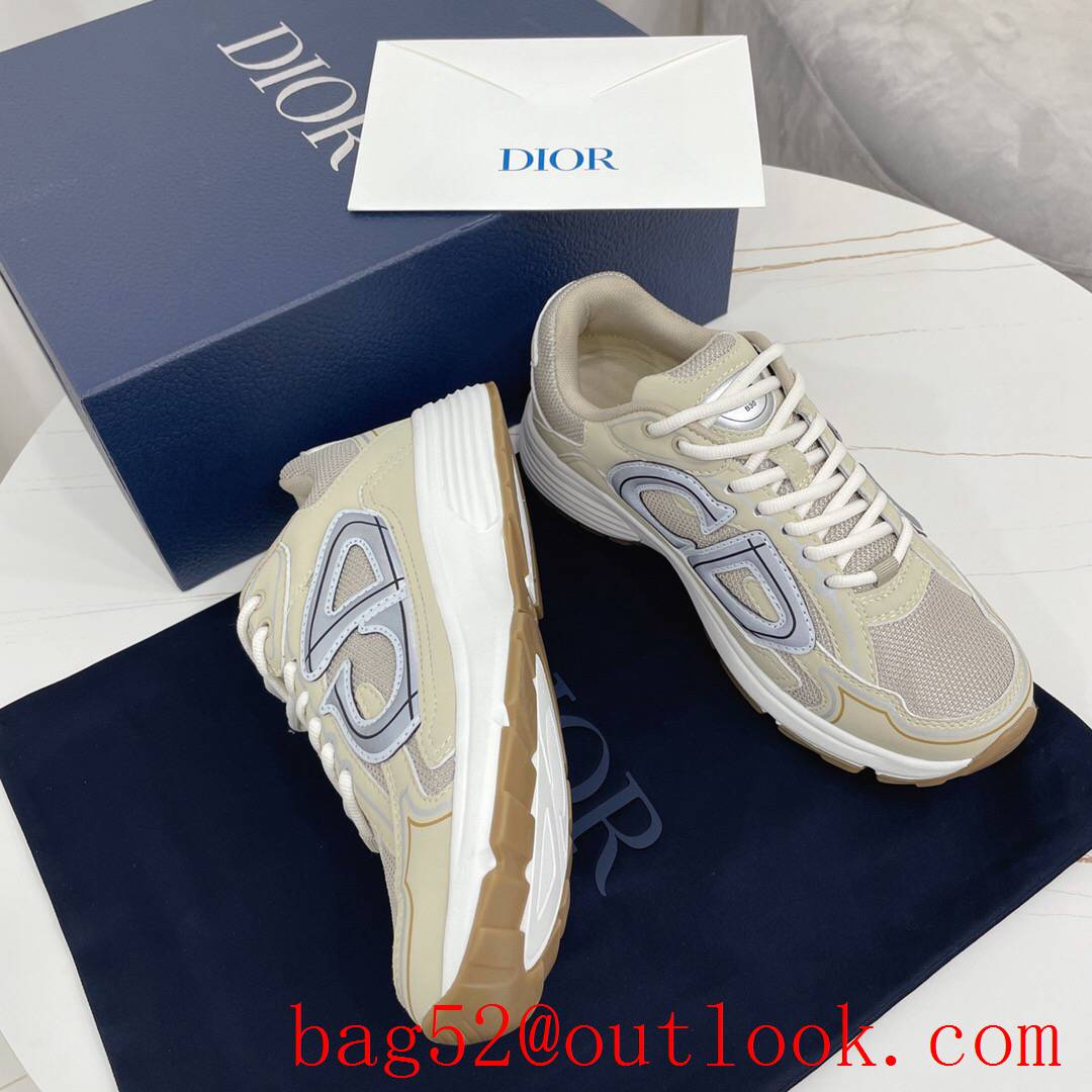 Dior B30 cream mesh and technical fabric sneaker shoes