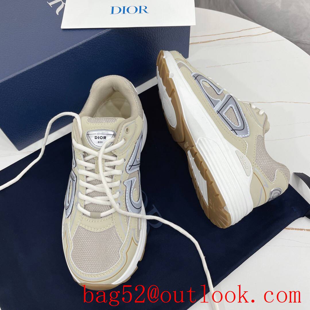 Dior B30 cream mesh and technical fabric sneaker shoes