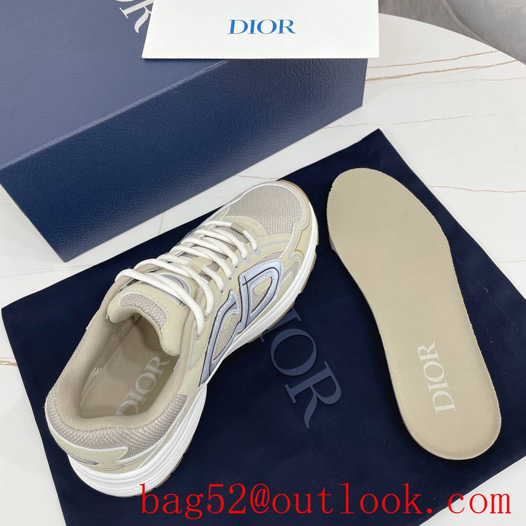 Dior B30 cream mesh and technical fabric sneaker shoes