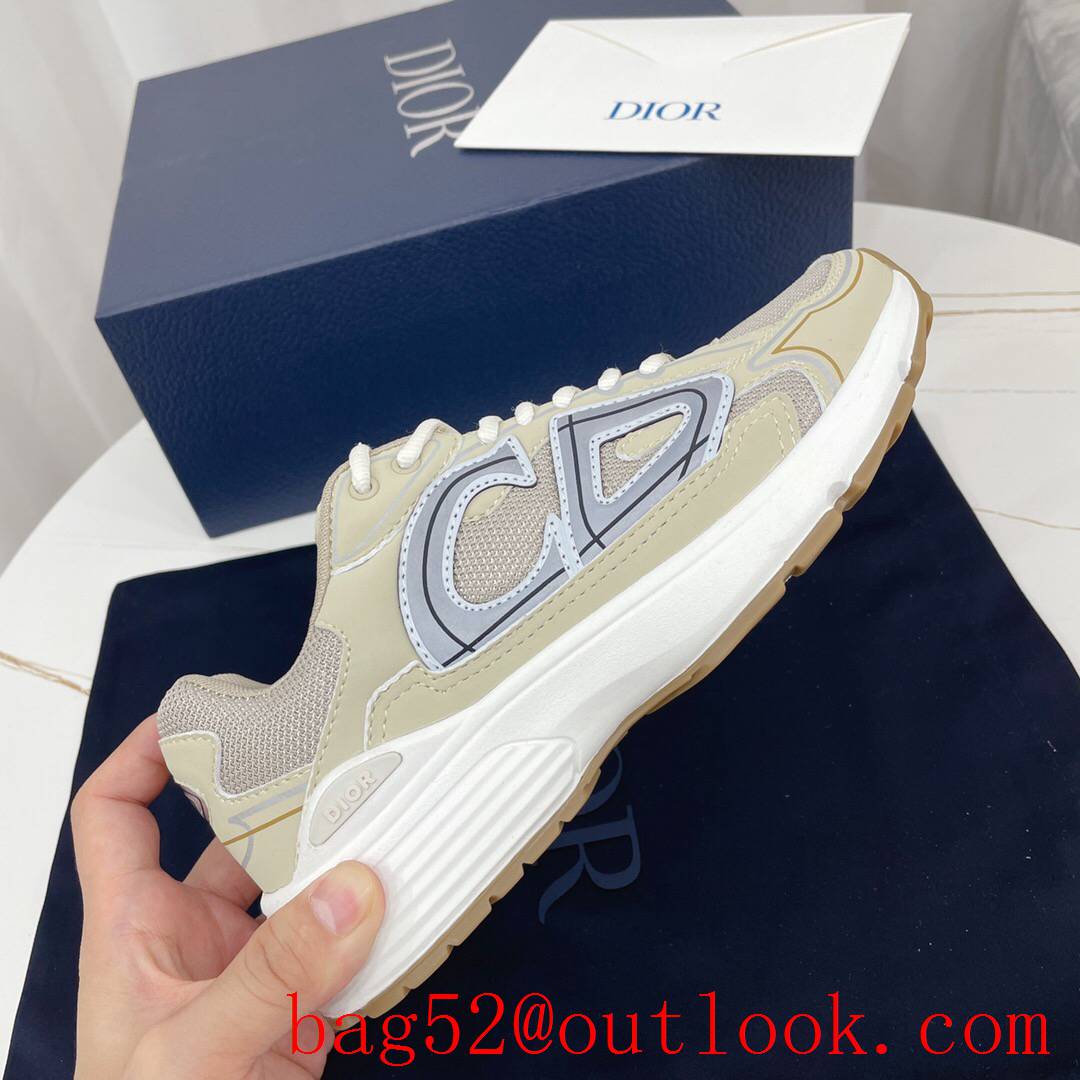 Dior B30 cream mesh and technical fabric sneaker shoes