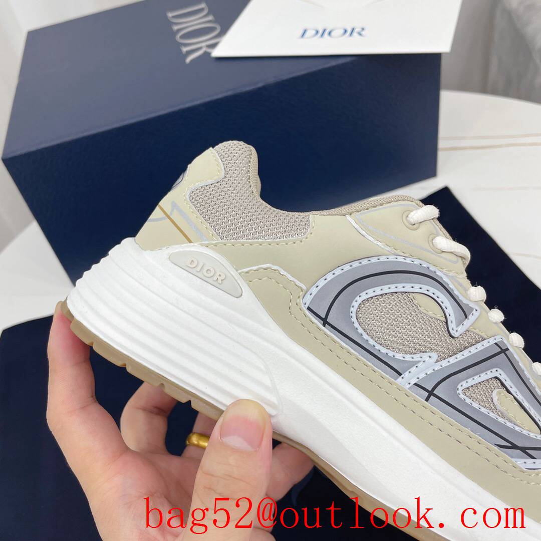 Dior B30 cream mesh and technical fabric sneaker shoes