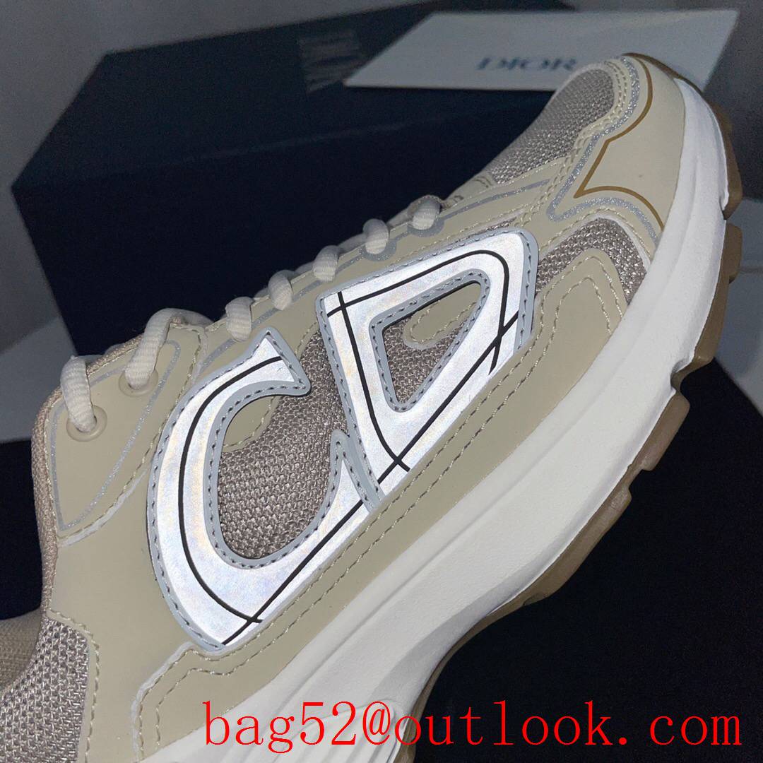 Dior B30 cream mesh and technical fabric sneaker shoes