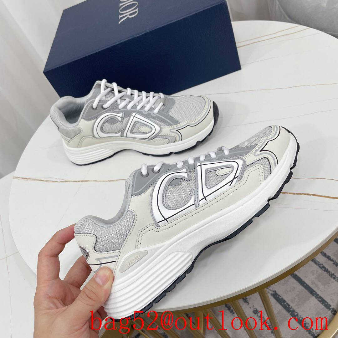 Dior B30 Gray Mesh and White Technical Fabric sneaker shoes