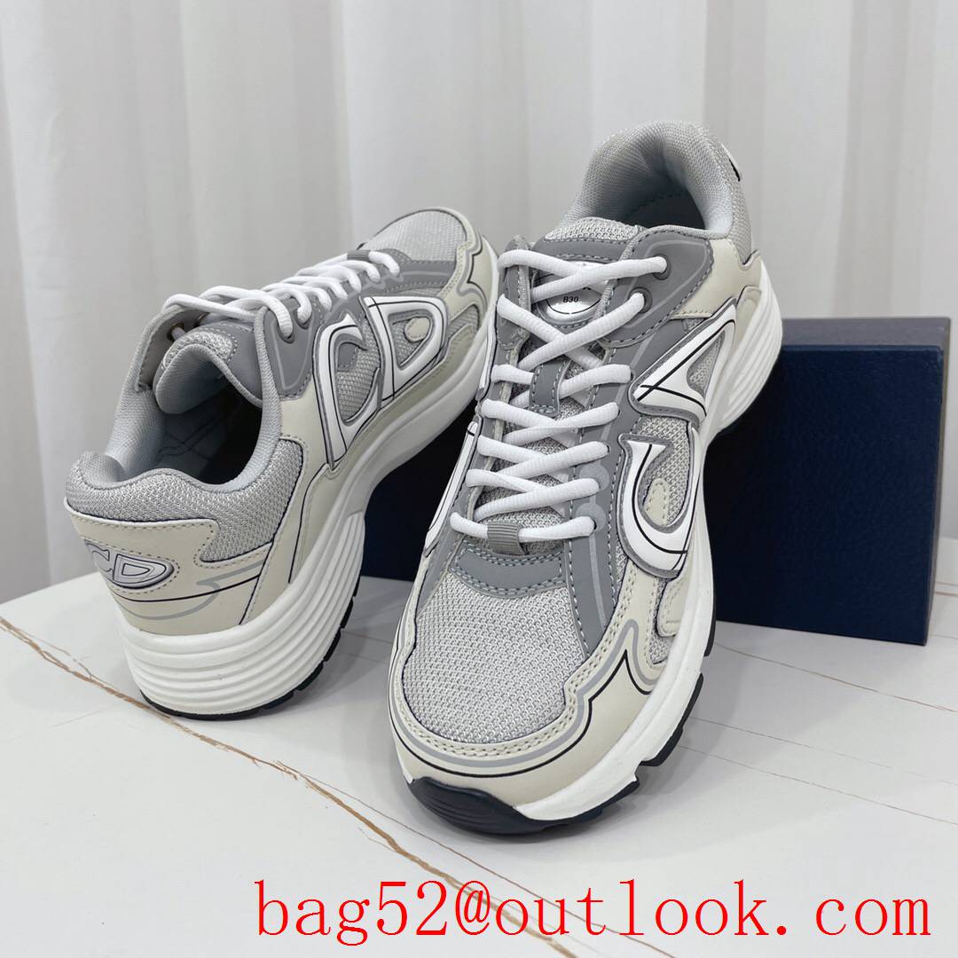 Dior B30 Gray Mesh and White Technical Fabric sneaker shoes