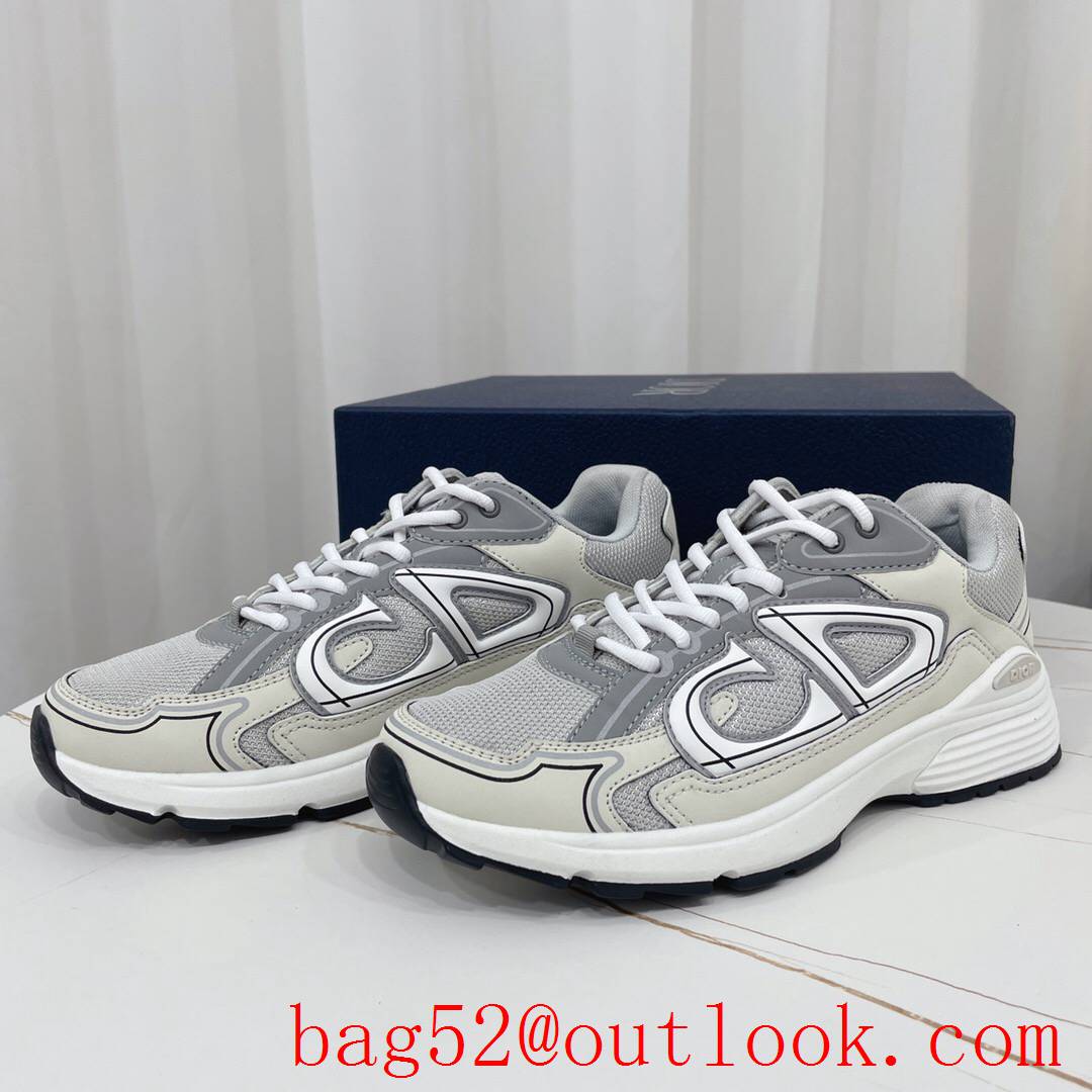 Dior B30 Gray Mesh and White Technical Fabric sneaker shoes