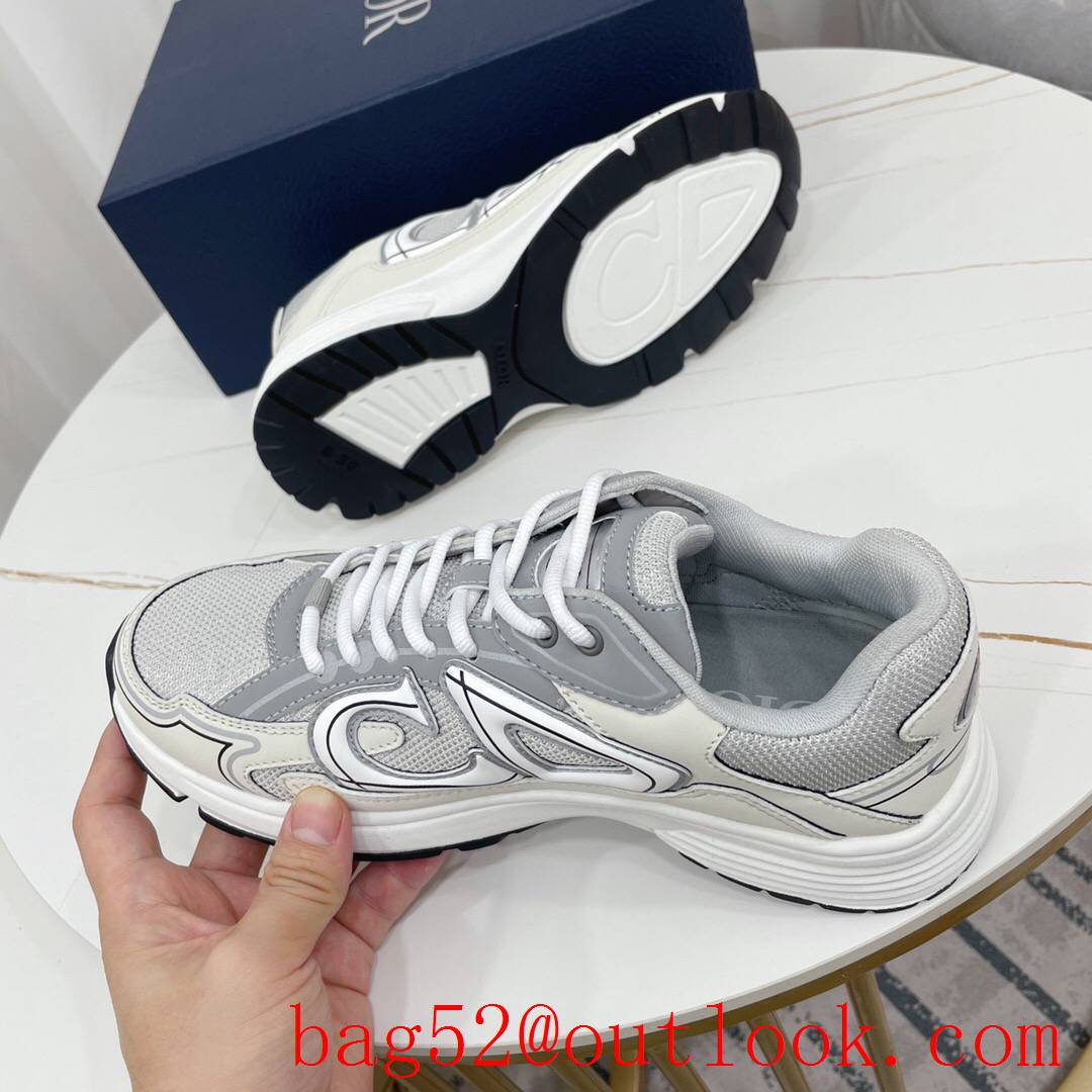 Dior B30 Gray Mesh and White Technical Fabric sneaker shoes