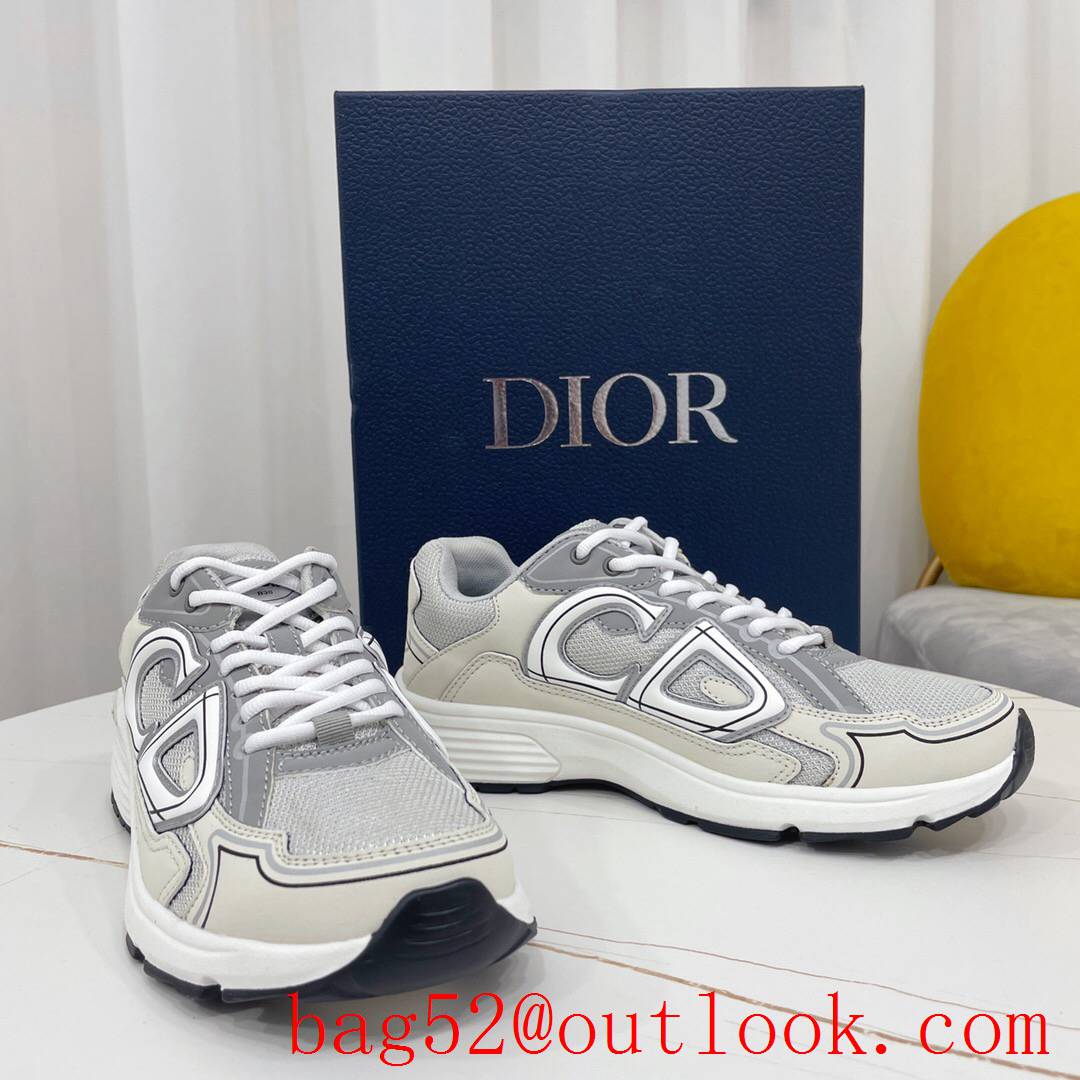 Dior B30 Gray Mesh and White Technical Fabric sneaker shoes