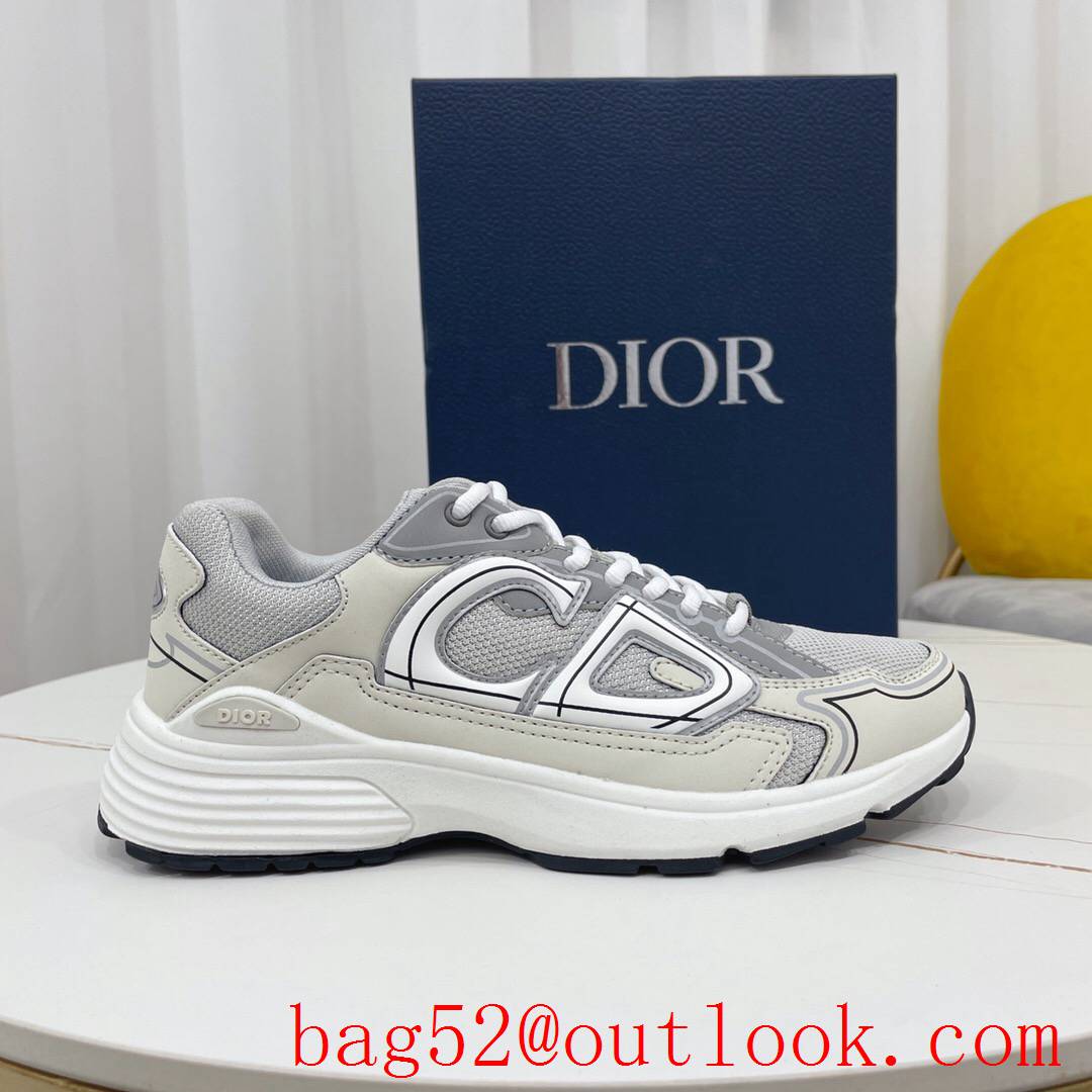 Dior B30 Gray Mesh and White Technical Fabric sneaker shoes