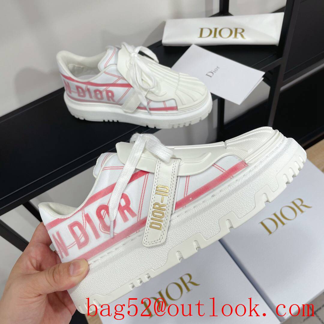 Dior Dior-ID Sneaker White and rose word Technical Fabric shoes