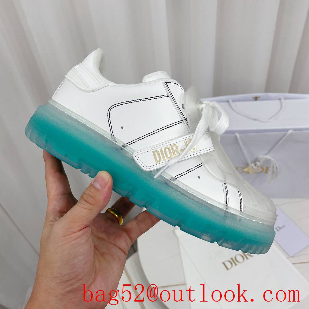 Dior Dior-ID Sneaker White Calfskin and Cypress Green Transparent Rubber shoes