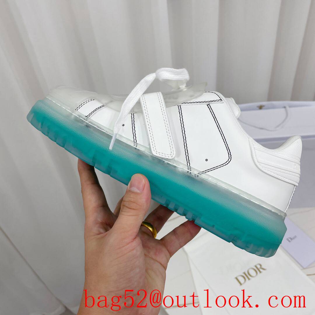 Dior Dior-ID Sneaker White Calfskin and Cypress Green Transparent Rubber shoes