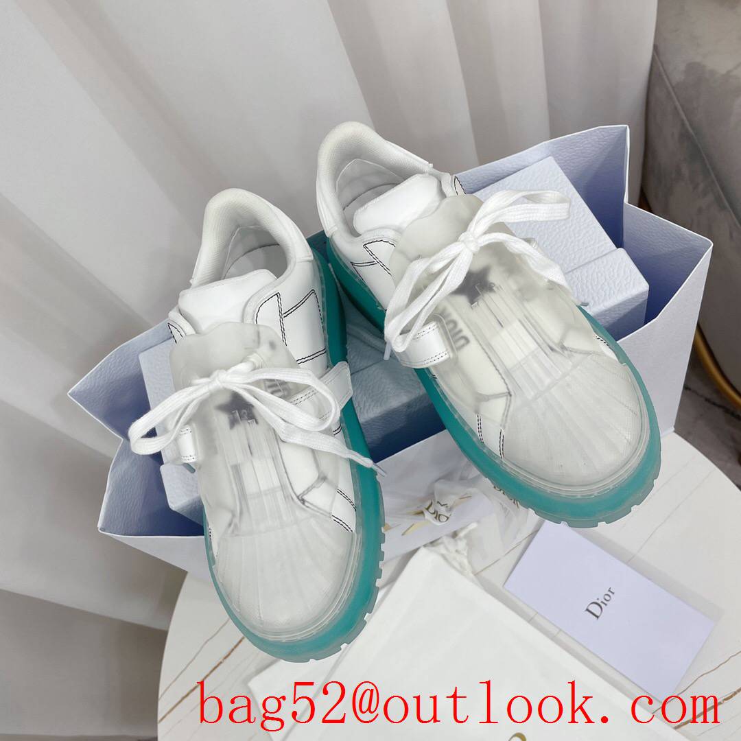 Dior Dior-ID Sneaker White Calfskin and Cypress Green Transparent Rubber shoes