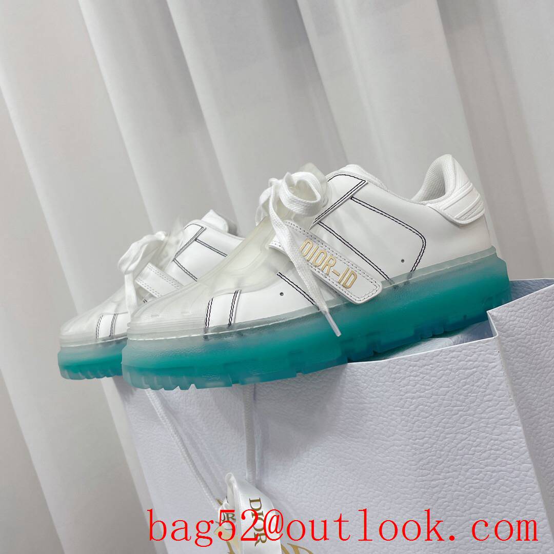 Dior Dior-ID Sneaker White Calfskin and Cypress Green Transparent Rubber shoes