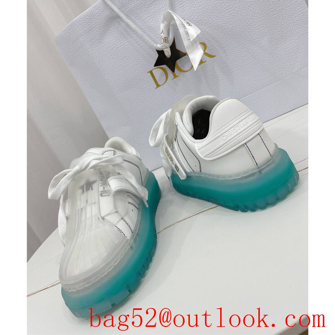 Dior Dior-ID Sneaker White Calfskin and Cypress Green Transparent Rubber shoes