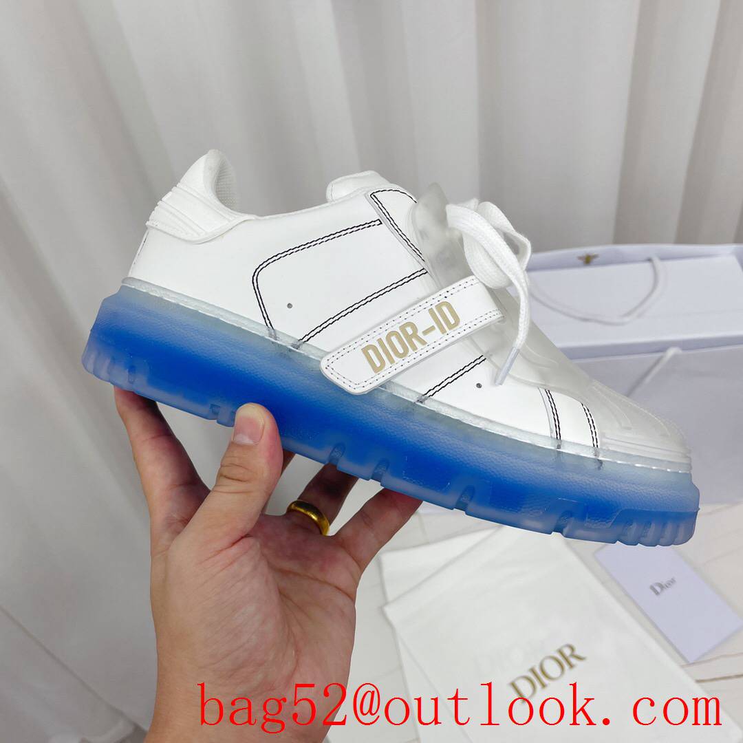 Dior Dior-ID Sneaker White Calfskin and Deep Blue Transparent Rubber shoes