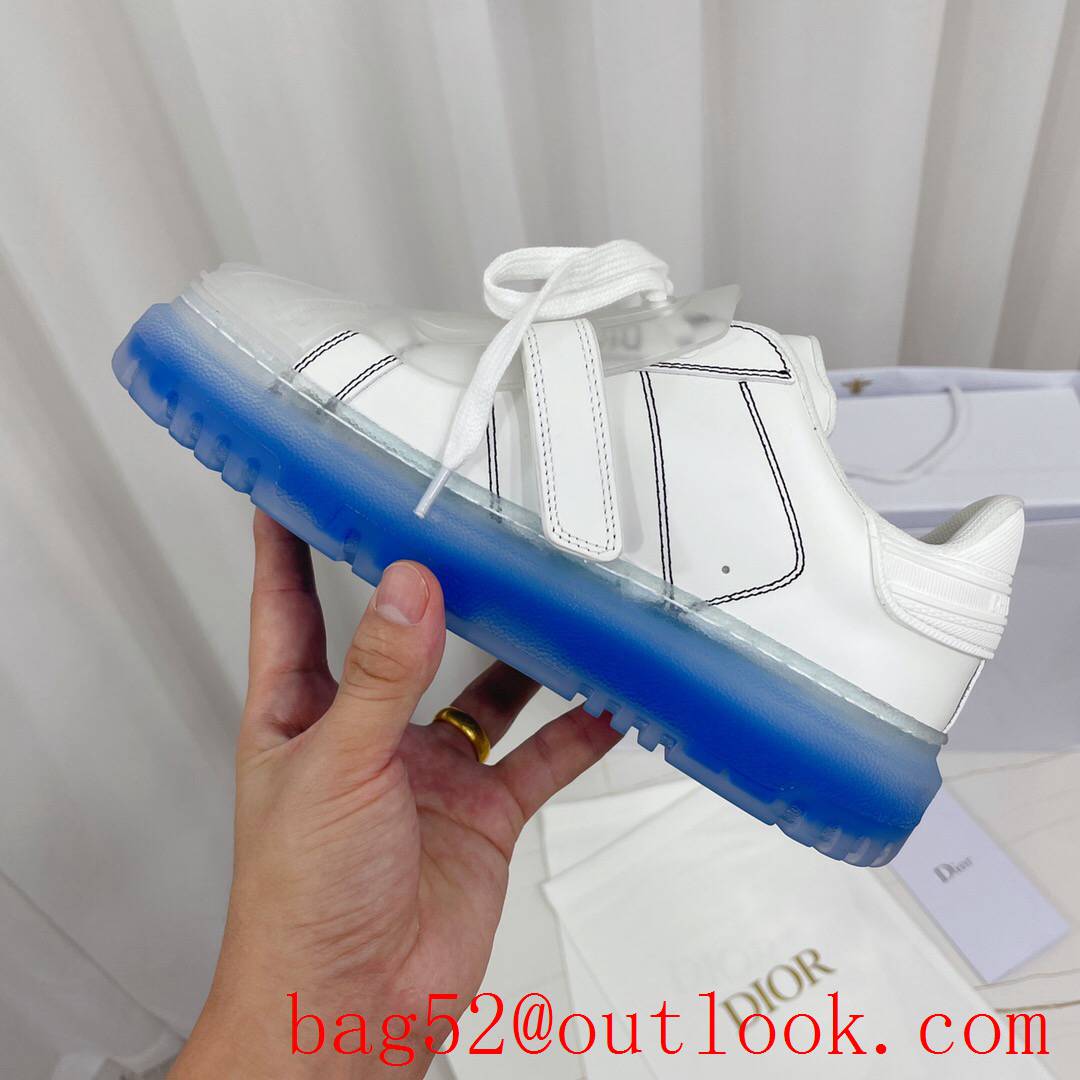 Dior Dior-ID Sneaker White Calfskin and Deep Blue Transparent Rubber shoes