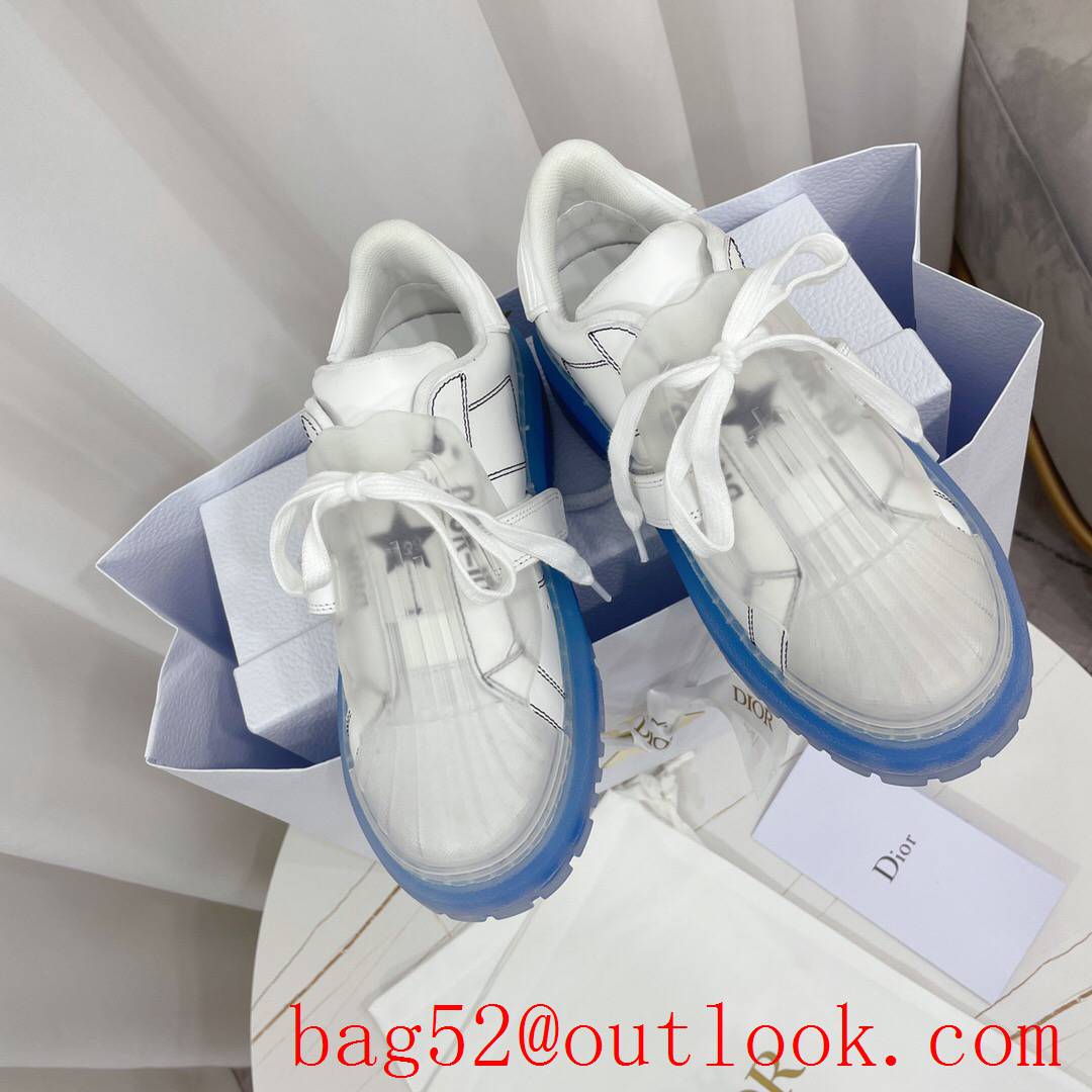 Dior Dior-ID Sneaker White Calfskin and Deep Blue Transparent Rubber shoes