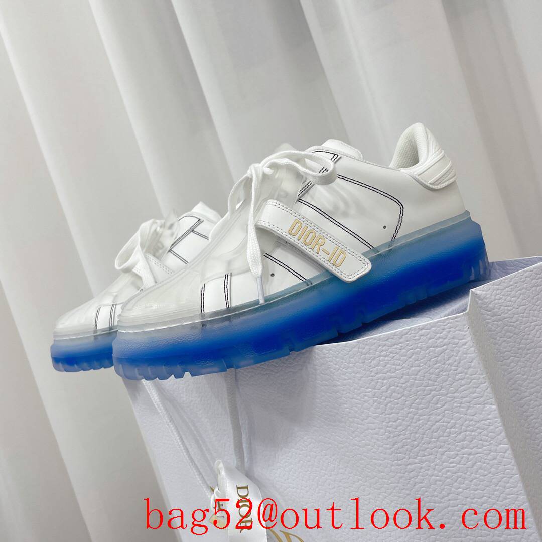 Dior Dior-ID Sneaker White Calfskin and Deep Blue Transparent Rubber shoes