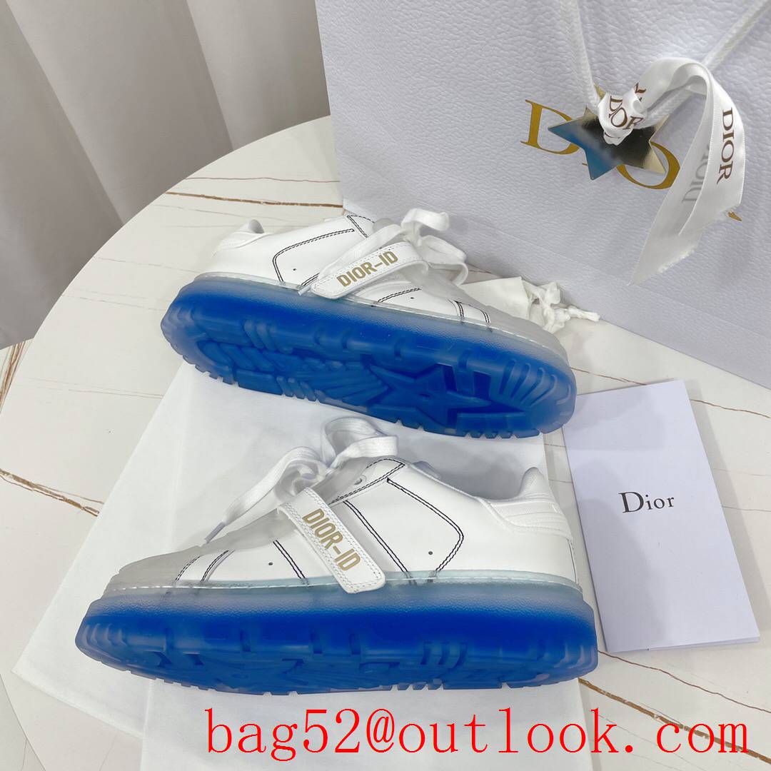 Dior Dior-ID Sneaker White Calfskin and Deep Blue Transparent Rubber shoes